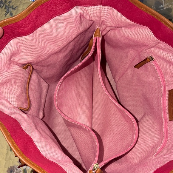 Dooney & Bourke Red and Tan Leather Tote - Picture 12 of 13